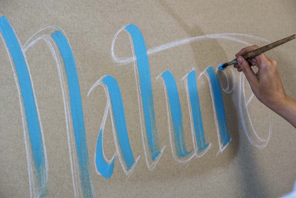 Lettering mit Acryl auf Leinwand MHP Classic Nature